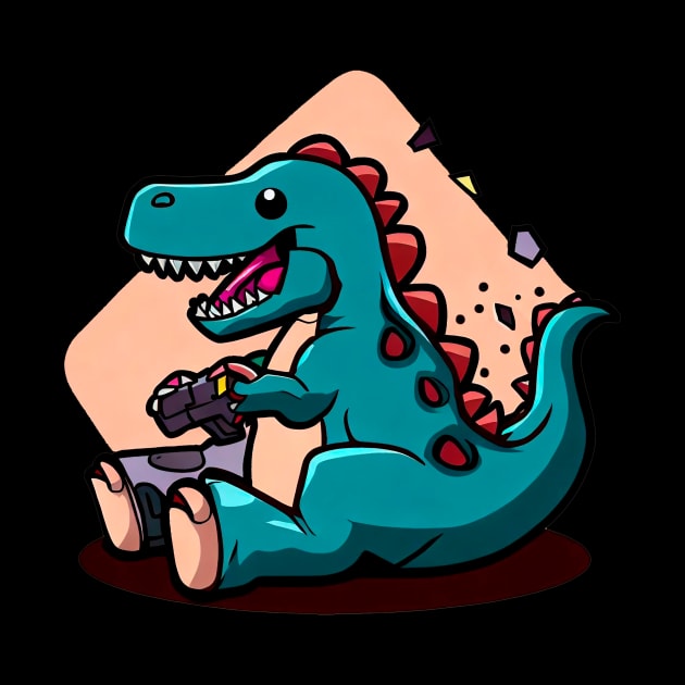 gamer dinosaur by enzoart11