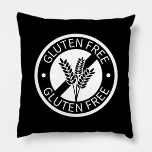 Black circle gluten free logo Pillow