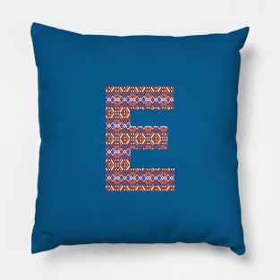 Monogram Letter E- geometric pattern Pillow