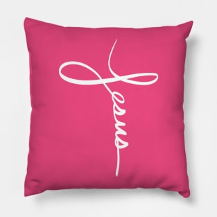 Jesus Handwritten Cross Pillow