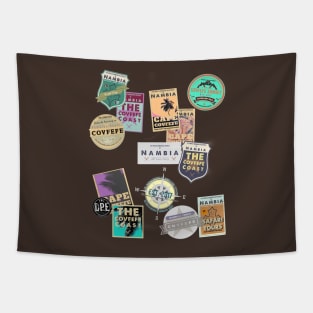 Souvenir Travel Stickers - Nambian charcoal colour Tapestry