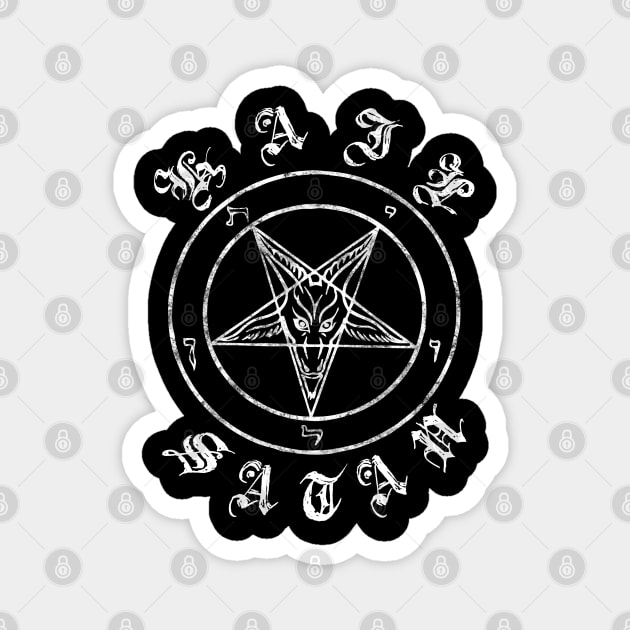 Hail Satan Pentagram Baphomet Magnet by Scar