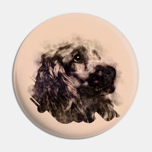 English Cocker Spaniel Sketch Pin