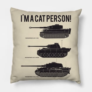 Three German Tank Cats Img A Cat Person black Version Pillow