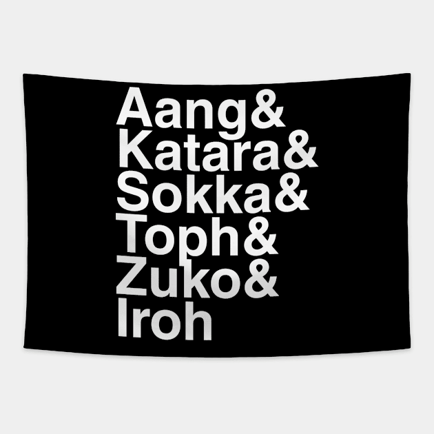 Avatar The Last Airbender Helvetica List Tapestry by DennisMcCarson