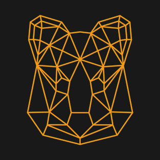 Orange Geometric Quokka Line Art T-Shirt