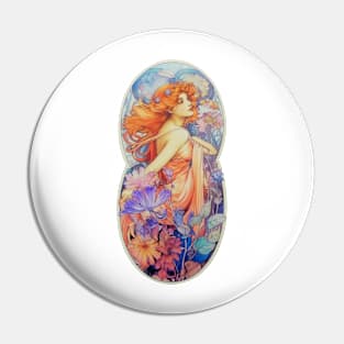 Art Nouveau Flower Fairy 02 Pin