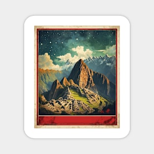 Peru Machu Picchu Starry Night Tourism Vintage Poster Art Magnet