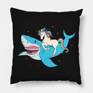 Unicorn Riding Shark Pillow