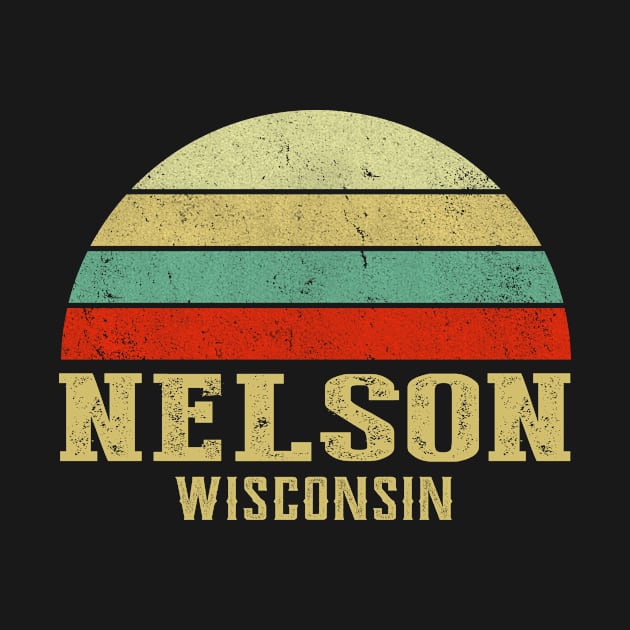 Nelson Wisconsin Vintage Retro Sunset by Curry G