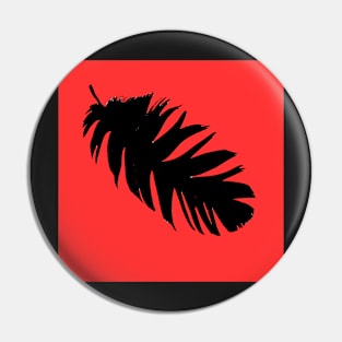 Feather in Black and Red Pin