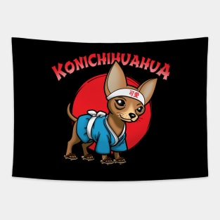 Original Cute Funny Japanese Konnichiwa Kawaii Chihuahua Dog Gift For Dog Lovers Tapestry