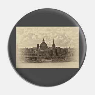 Valletta, Malta antiqued Pin