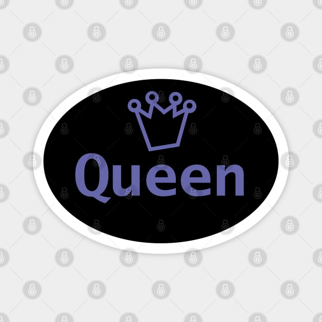 Veri Peri Queen and Crown on Black Oval Magnet by ellenhenryart