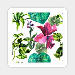 Seamless tropical flower Magnet