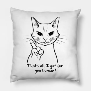 Funny Cat Angry Middle Finger Pillow