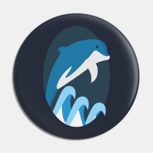 dolphin blue sea wave Pin