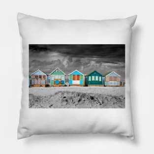 Beach Huts Hengistbury Head Dorset England Pillow