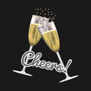 Cheers! Wine Flutes with Bubbly T-Shirt