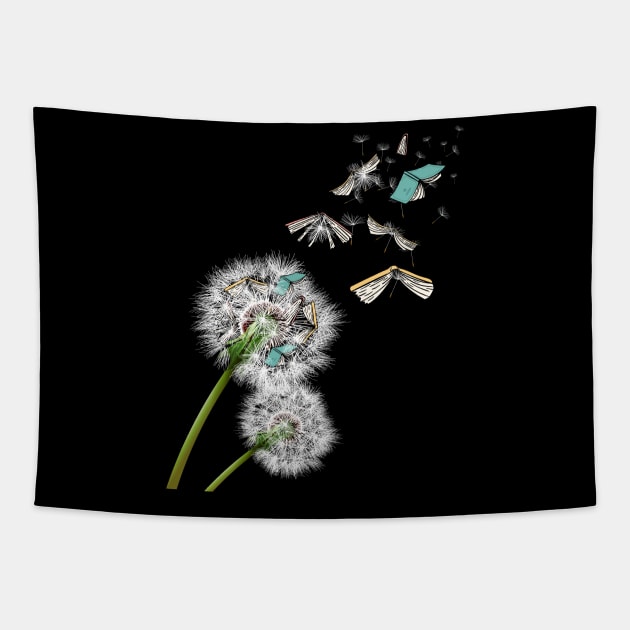 dandelion reading books Tapestry by ShirtsShirtsndmoreShirts