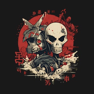 Comic-Style: AI Cyborg Robot Skull and the Apocalypse - Japan T-Shirt