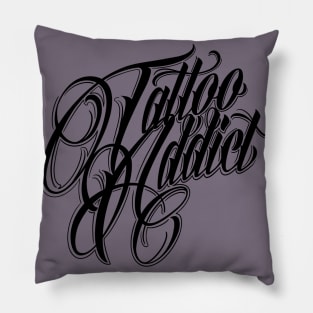 Tattoo Addict Black Pillow