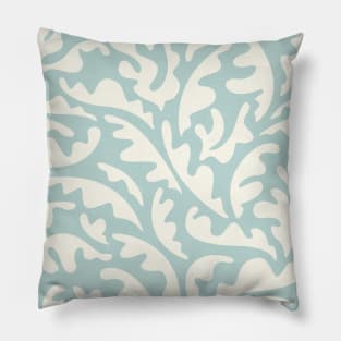 Tropical Leaves on Clearwater Blue / Modern Plants Pillow