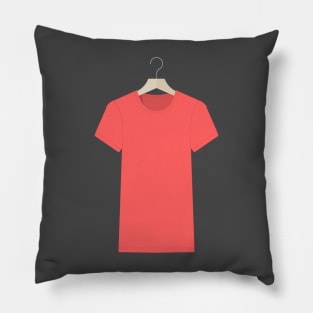 Red t-shirt on hanger Pillow