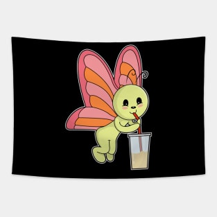 Butterfly at Drinking with Drinking straw & Drink Tapestry