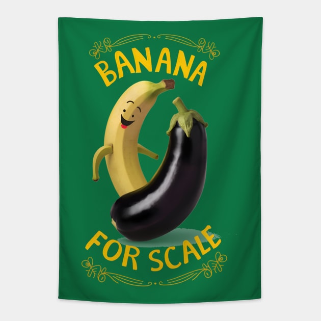 Banana for scale Tapestry by BobaTeeStore