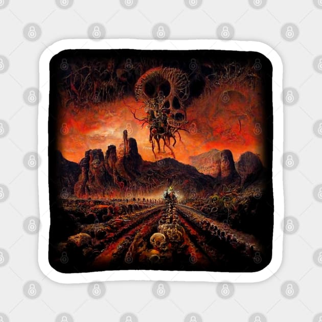 Devil's Personal Field Deep In The Bowels Of Hell Artwork Magnet by maxdax