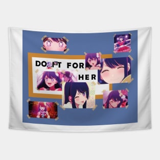 OSHI NO KO: DO IT FOR HER (WHITE) Tapestry