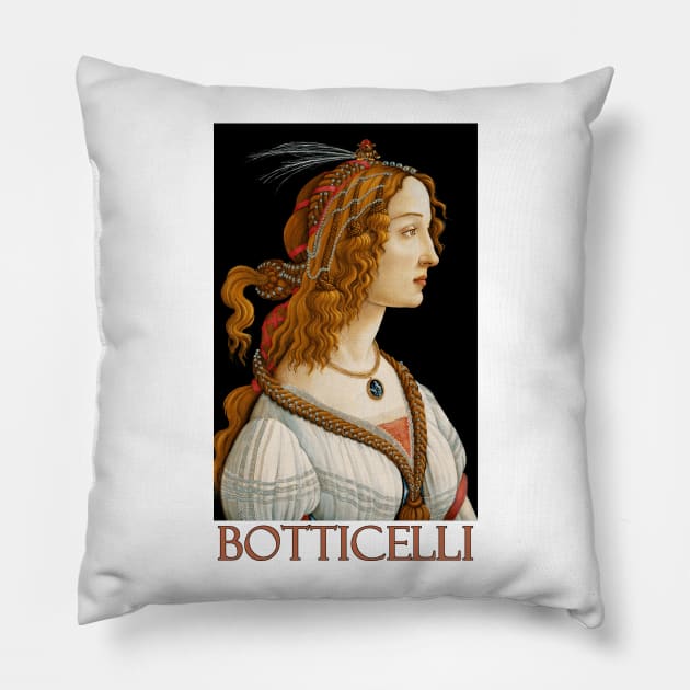 Portrait of a Lady by Sandro Botticelli Pillow by Naves