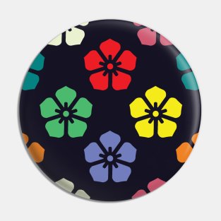 Colorful Flower Pattern Pin