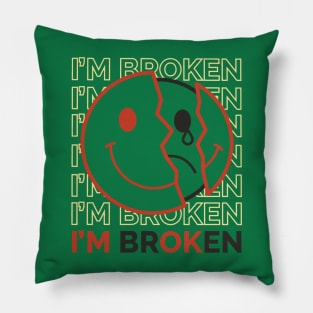 I am broken emojicon design Pillow