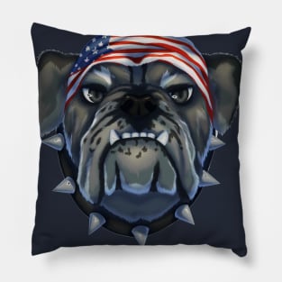 American Badass Bulldog Pillow