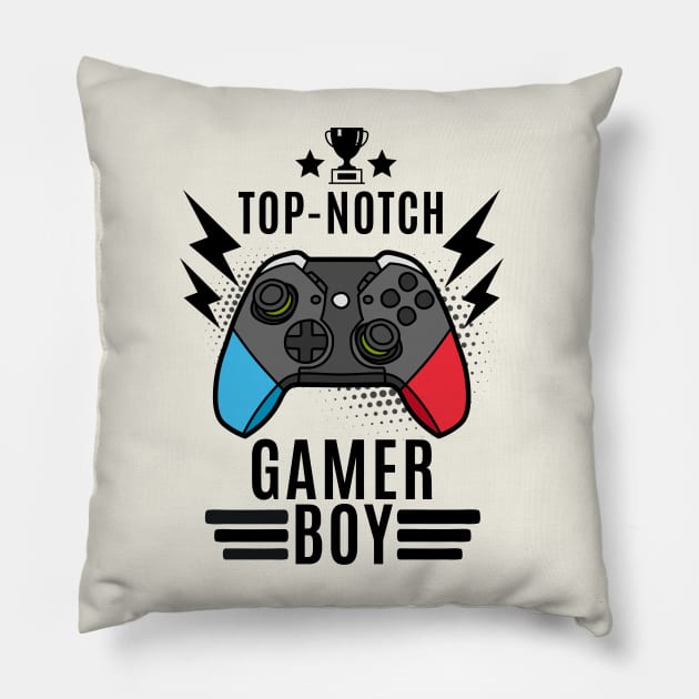 Top Notch Gamer Boy Pillow by ChasingTees