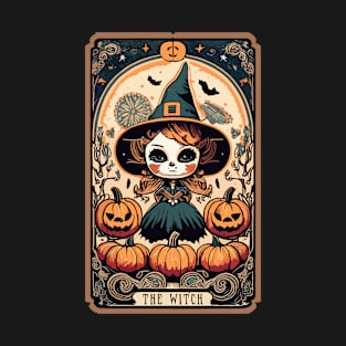 Highly Detailed Witch Halloween Card: Vintage Poster Style T-Shirt