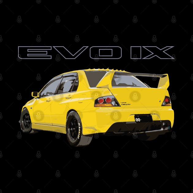 evo 9  yellow rear vortext by cowtown_cowboy