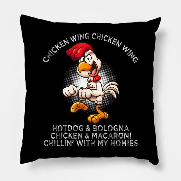 Chicken Wing Chicken Wing  Song Lyric Hot Dog Bologna Pillow by vulanstore