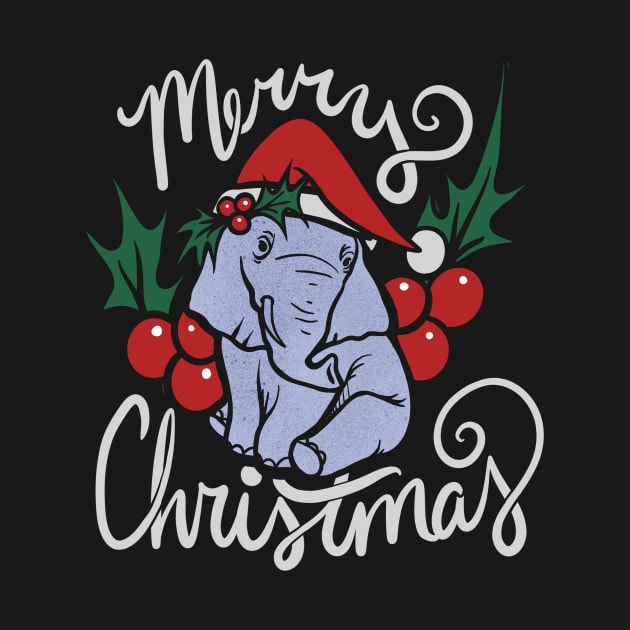 Merry Christmas Elephant by bubbsnugg