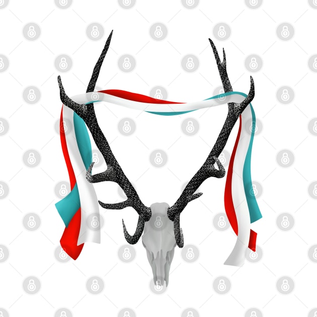 Mounted Stag Skull With Antlers by mailboxdisco