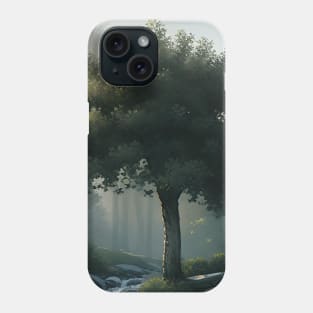 Gorgeous Green Tree on a Foggy Morning Phone Case