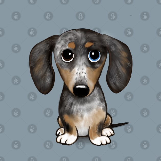 Merle Dapple Dachshund Cute Wiener Dog by Coffee Squirrel