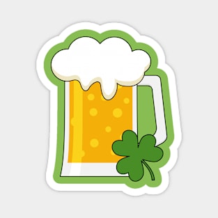 Irish Beer Mug with Shamrock Clover Magnet