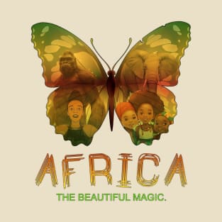 Africa The Beautiful Magic - Adorable African American Butterfly T-Shirt