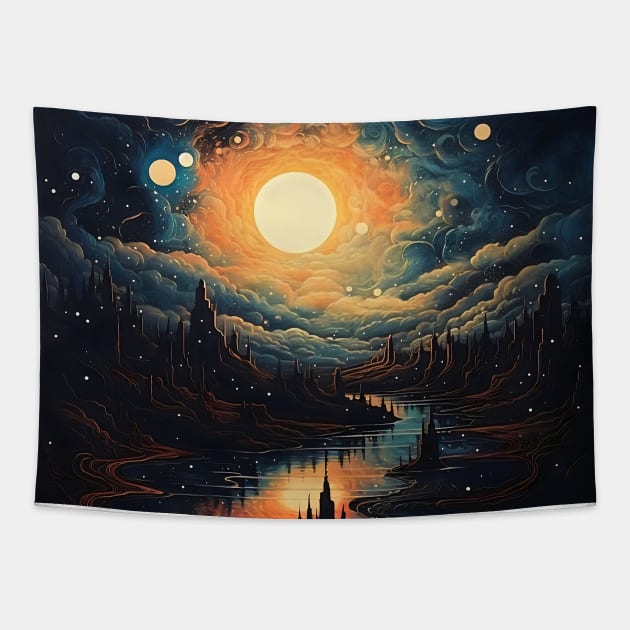 Cosmic Canvas: Whimsical Art Prints Featuring Abstract Landscapes, Galactic Wonders, and Nature-Inspired Delights for a Modern Space Adventure! Tapestry by insaneLEDP