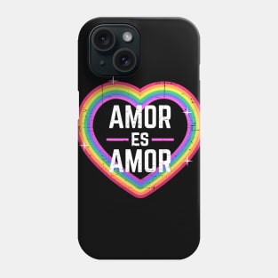 Amor es Amor - rainbow heart design Phone Case