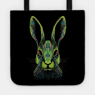 Colorful Psychedelic Easter Bunny Painting - Vibrant Easter Art Tote