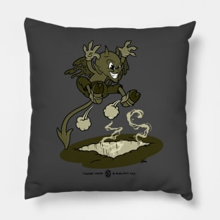 Retro Jumping Devil Cartoon Pillow